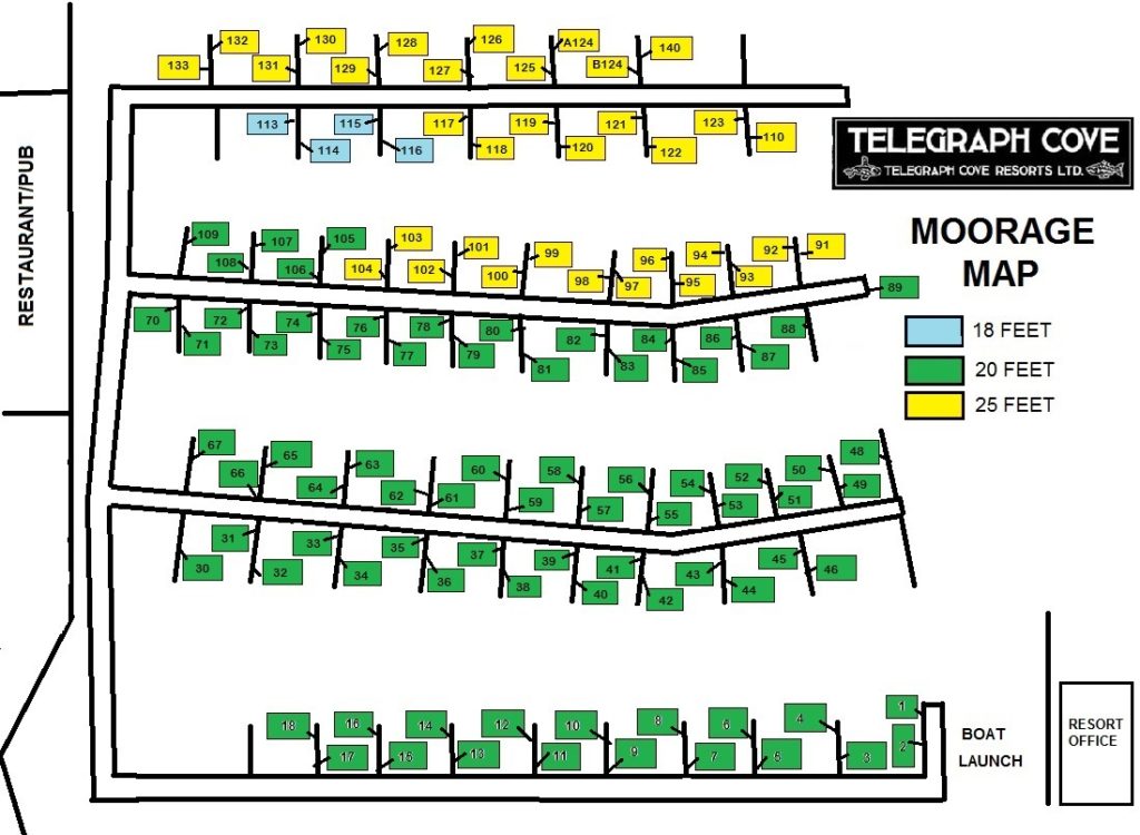 2016 Moorage map Telegraph Cove Resort
